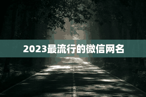 2023最流行的微信网名(2023最流行的微信网名招财)